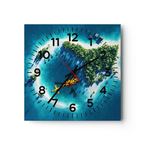 Horloge murale - Pendule murale - Achetez-vous une île - 30x30 cm