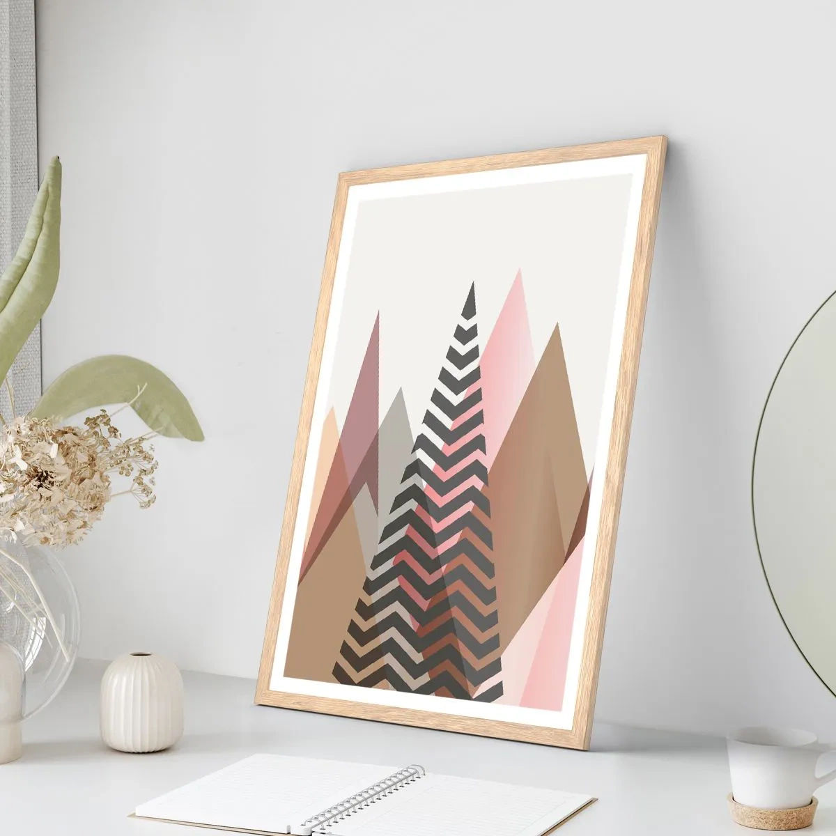 Affiche dans un chêne clair - Poster - Vue pyramidale - 70x100 cm