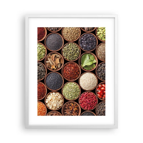 Affiche dans un cadre blanc - Poster - Toutes les saveurs du monde - 40x50 cm