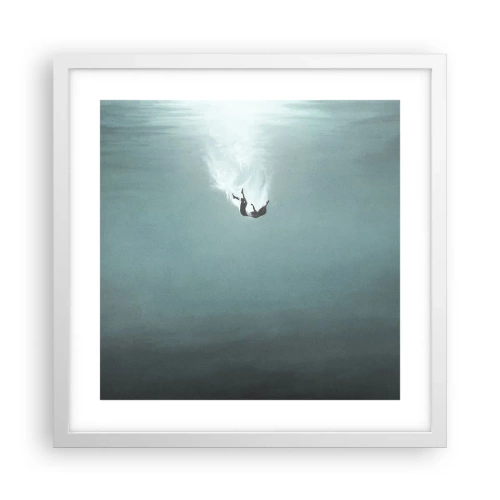 Affiche dans un cadre blanc - Poster - Dans les bras de l'océan - 40x40 cm