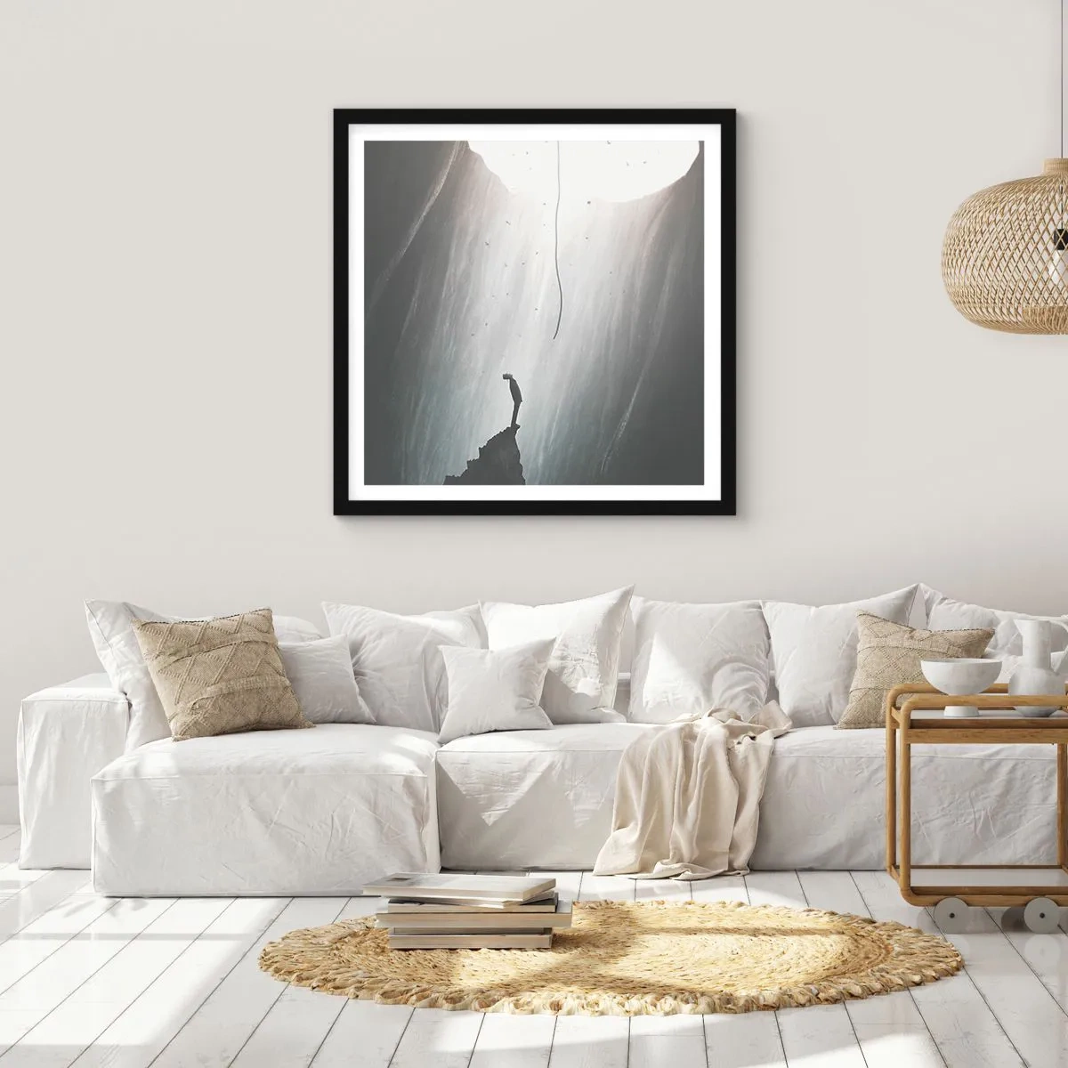 Affiche dans un cadre noir - Poster - Il y a toujours une issue - 30x30 cm