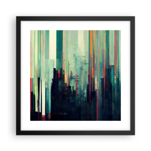 Affiche dans un cadre noir - Poster - Ville futuriste - 40x40 cm