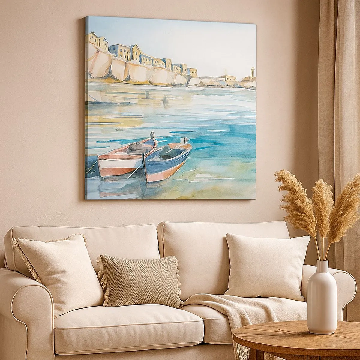 Impression sur toile - Image sur toile - Paysage dans l'azur - 30x30 cm