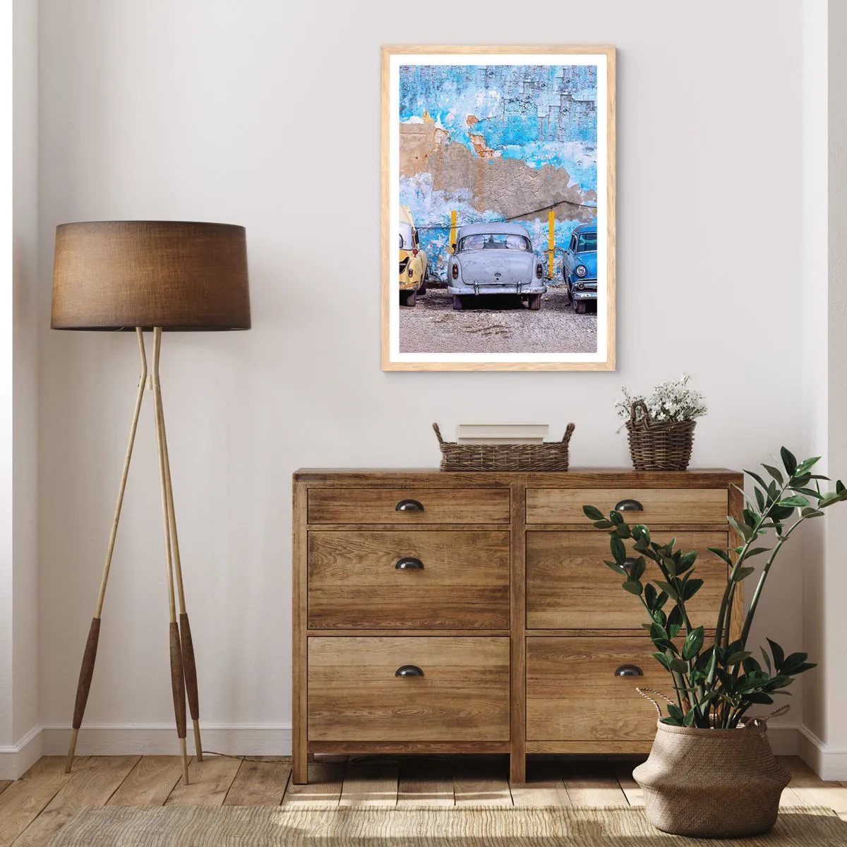 Affiche dans un chêne clair - Poster - Rencontre de vétérans - 40x50 cm