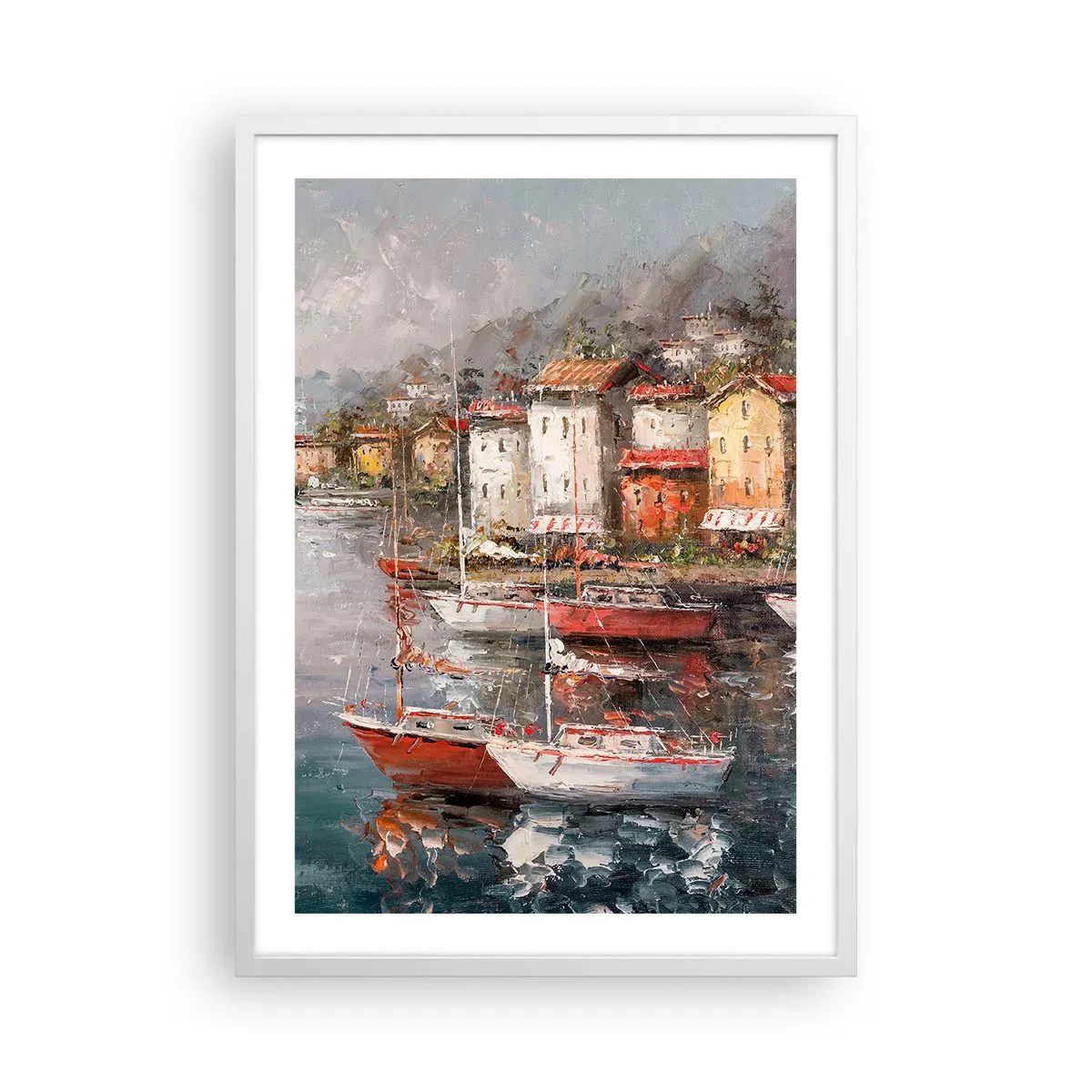 Affiche dans un cadre blanc - Poster - Havre romantique - 50x70 cm