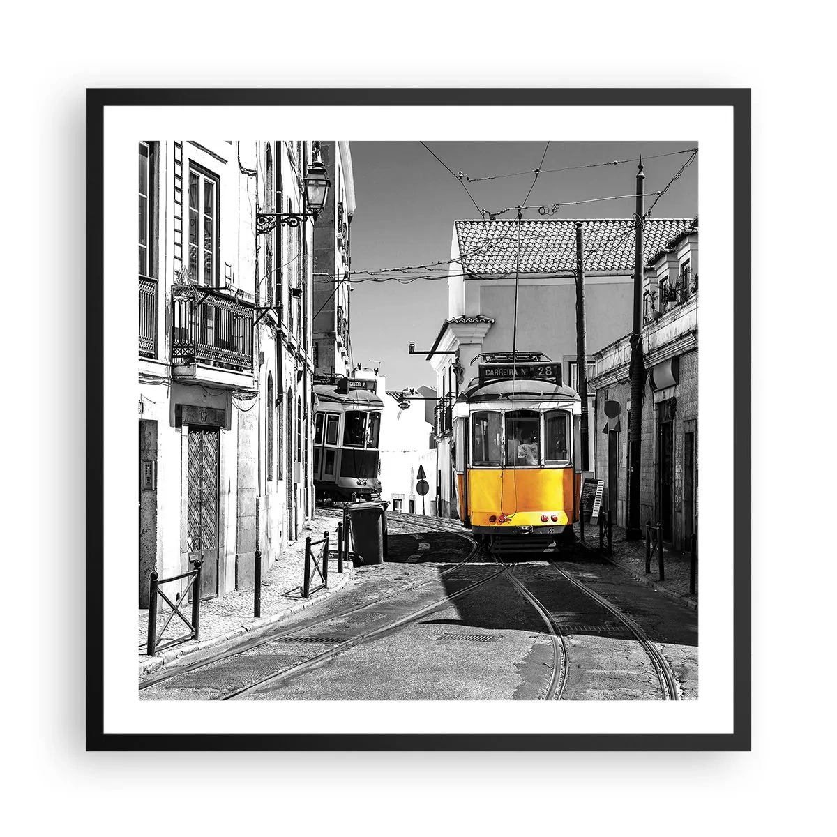 Affiche dans un cadre noir - Poster - L'âme de Lisbonne - 60x60 cm