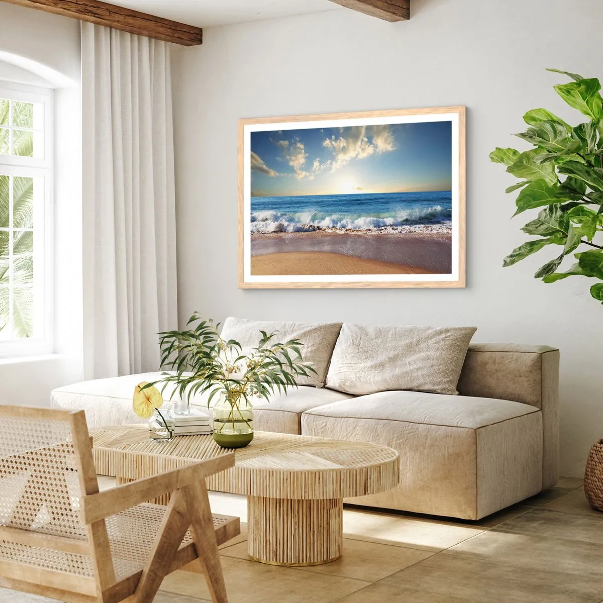 Affiche dans un chêne clair - Poster - Mouvement et immobilité à la fois - 50x40 cm