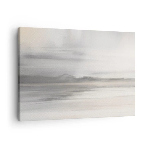 Impression sur toile - Image sur toile - Un paysage subtil aux tons gris et beige - 70x50cm - Distance réfléchie - Décoration murale moderne pour le salon et la chambre ARTTOR