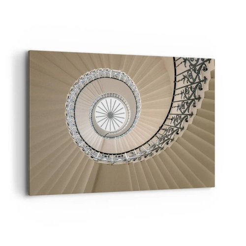 Impression sur toile - Image sur toile - Escalier en colimaçon dans une approche géométrique élégante - 120x80cm - À l'intérieur de la coquille - Décoration murale moderne pour le salon et la chambre ARTTOR