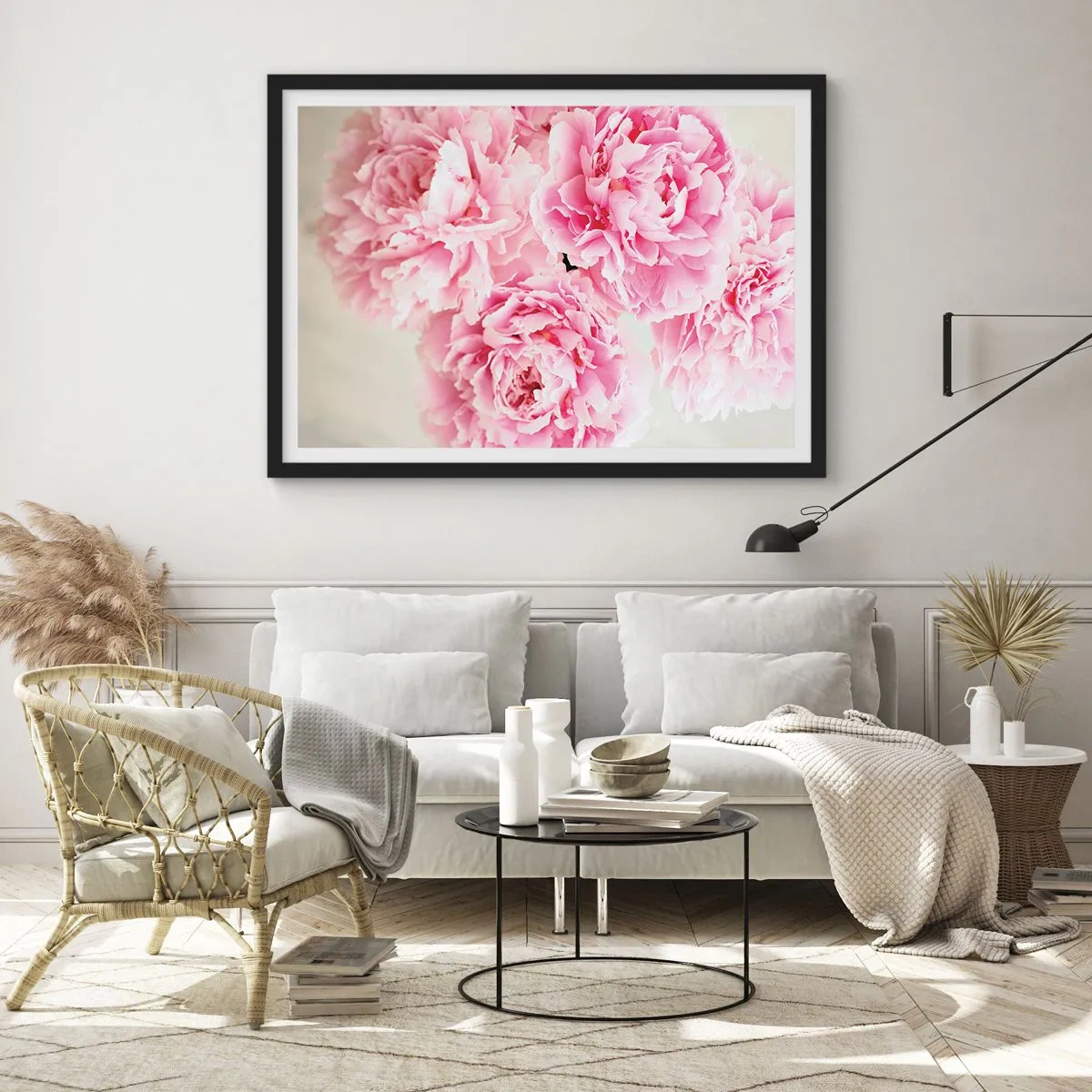Affiche dans un cadre noir - Poster - En glamour rose - 50x40 cm