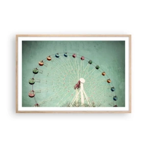 Affiche dans un chêne clair - Poster - Nous vous invitons à vous amuser - 91x61 cm