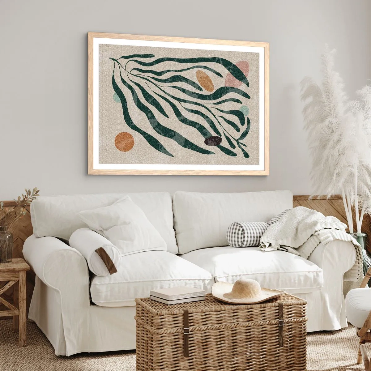 Affiche dans un chêne clair - Poster - Parmi la verdure - 100x70 cm