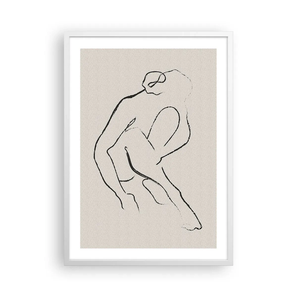 Affiche dans un cadre blanc - Poster - Croquis intime - 50x70 cm