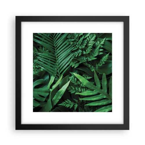 Affiche dans un cadre noir - Poster - Emmitouflé de verdure - 30x30 cm