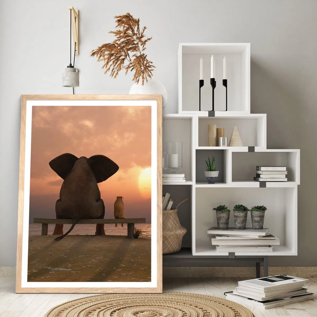 Affiche dans un chêne clair - Poster - C'est bon de garder le silence ensemble - 61x91 cm