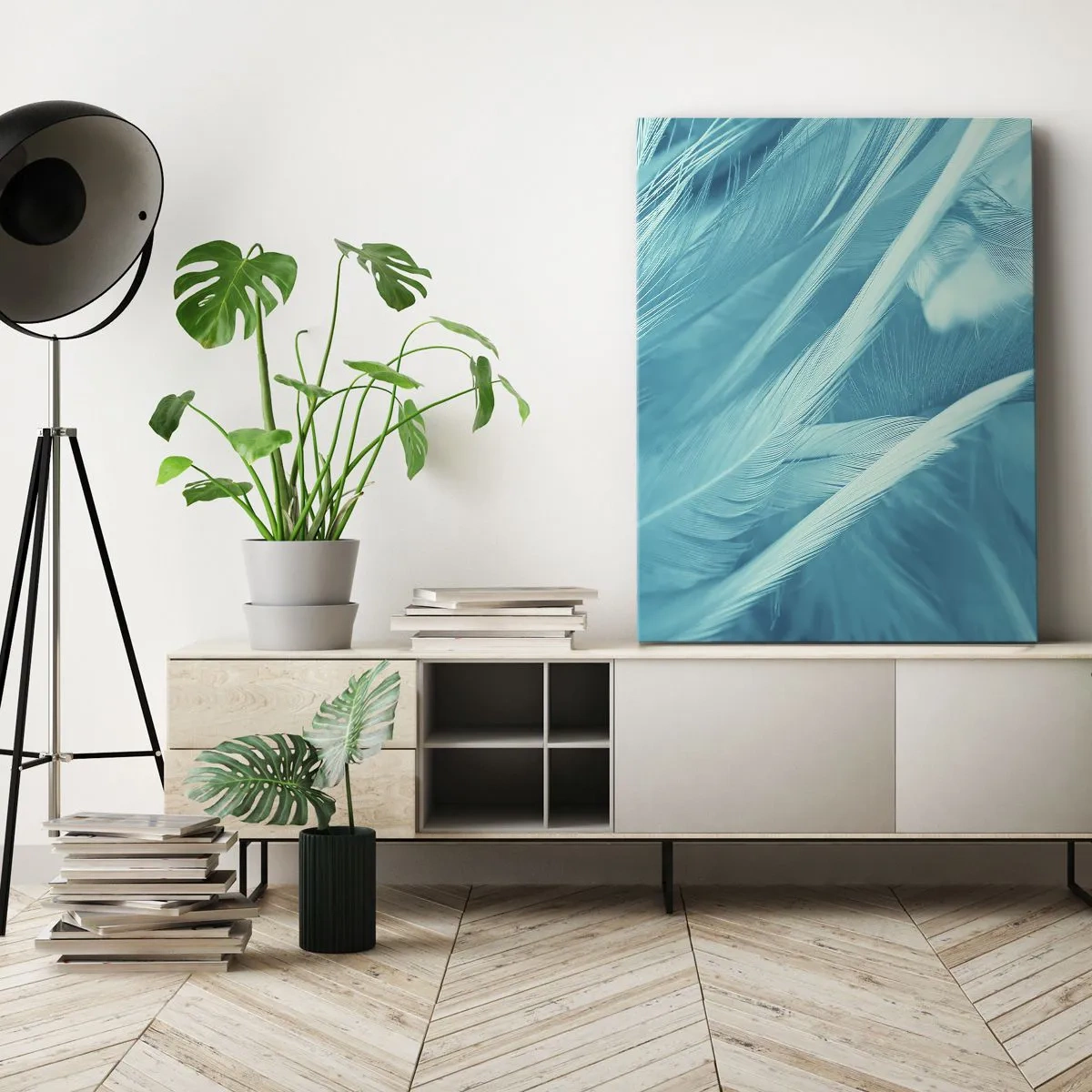 Impression sur toile - Image sur toile - Se noyer dans les plumes - 55x100 cm