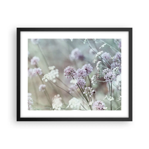 Affiche dans un cadre noir - Poster - Herbes douces en filigrane - 50x40 cm