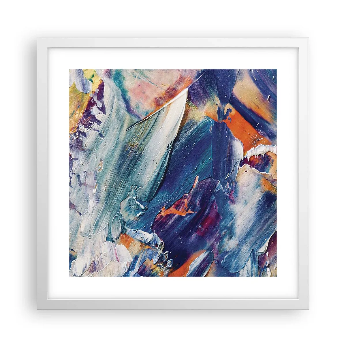 Affiche dans un cadre blanc - Poster - Confusion des couleurs - 40x40 cm