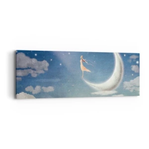 Impression sur toile - Image sur toile - Valise bleue - 90x30 cm