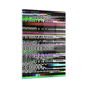 Impression sur verre - Image sur verre - Graphiques numériques abstraits de style glitch - 50x70cm - L'image de contrôle de la réalité - Décoration murale moderne pour le salon et la chambre ARTTOR