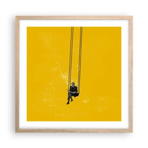 Affiche dans un chêne clair - Poster - Un jour comme tous les jours - 50x50 cm