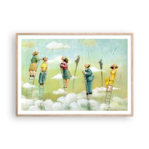 Affiche dans un chêne clair - Poster - Derrière ton rêve - 100x70 cm