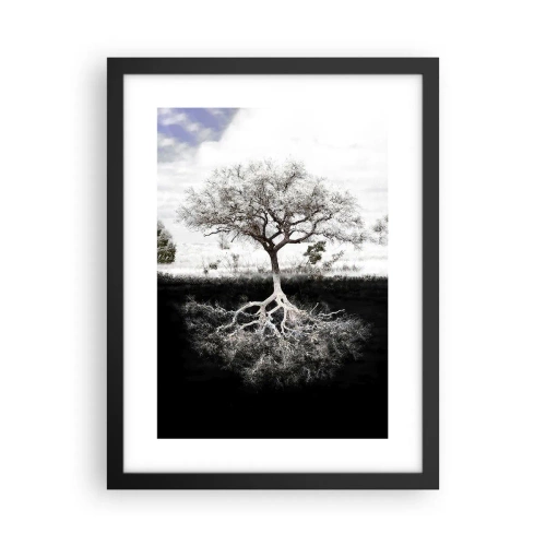 Affiche dans un cadre noir - Poster - Découvrir la nature du monde - 30x40 cm