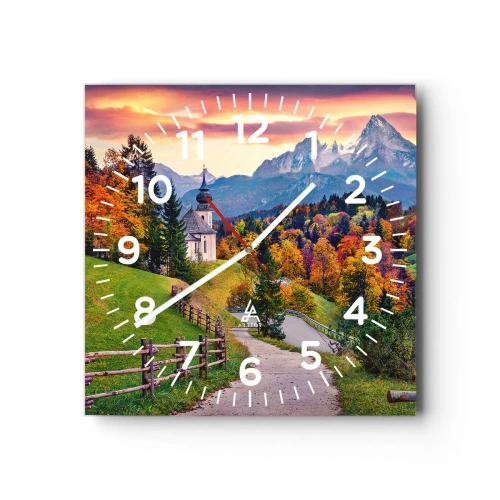 Horloge murale - Pendule murale - Paysage comme peind - 40x40 cm
