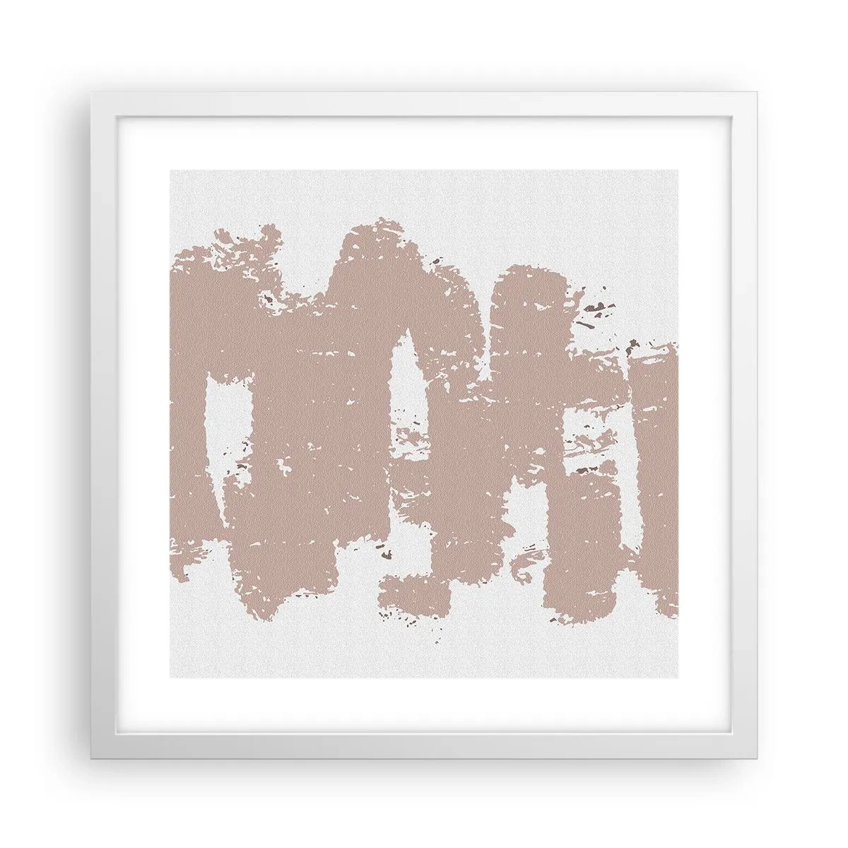 Affiche dans un cadre blanc - Poster - Abstraction en rose tendre - 40x40 cm