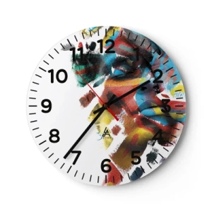 Horloge murale - Pendule murale - Personnalité colorée - 30x30 cm