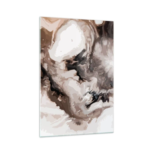 Impression sur verre - Image sur verre - Motif abstrait dans les tons de marron et de blanc - 70x100cm - La naissance d'une galaxie - Décoration murale moderne pour le salon et la chambre ARTTOR