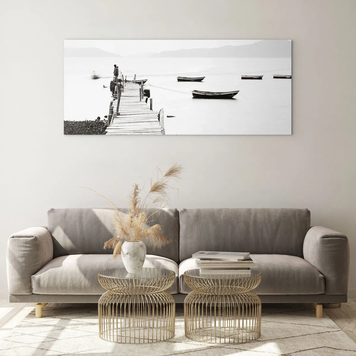 Impression sur verre - Image sur verre - Calme et propre au bord de l'eau - 100x40 cm