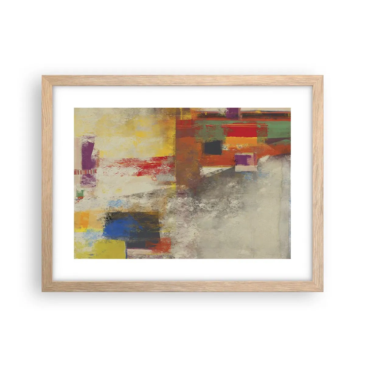 Affiche dans un chêne clair - Poster - Géométrie des couleurs - 40x30 cm