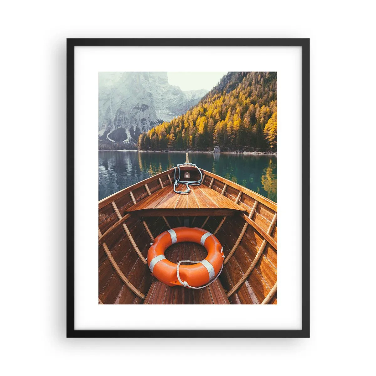 Affiche dans un cadre noir - Poster - Escapade en montagne - 40x50 cm