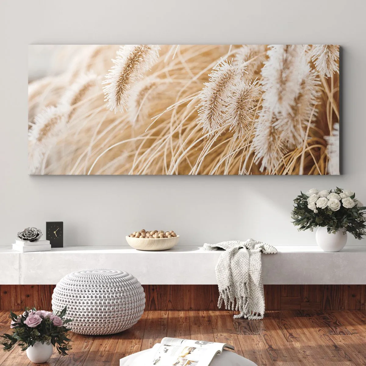 Impression sur toile - Image sur toile - Le bruissement doré de l'herbe - 100x40 cm