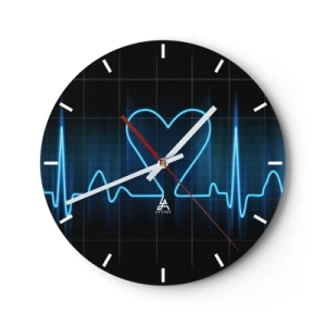 Horloge murale - Pendule murale - Au rythme du cœur - 40x40 cm