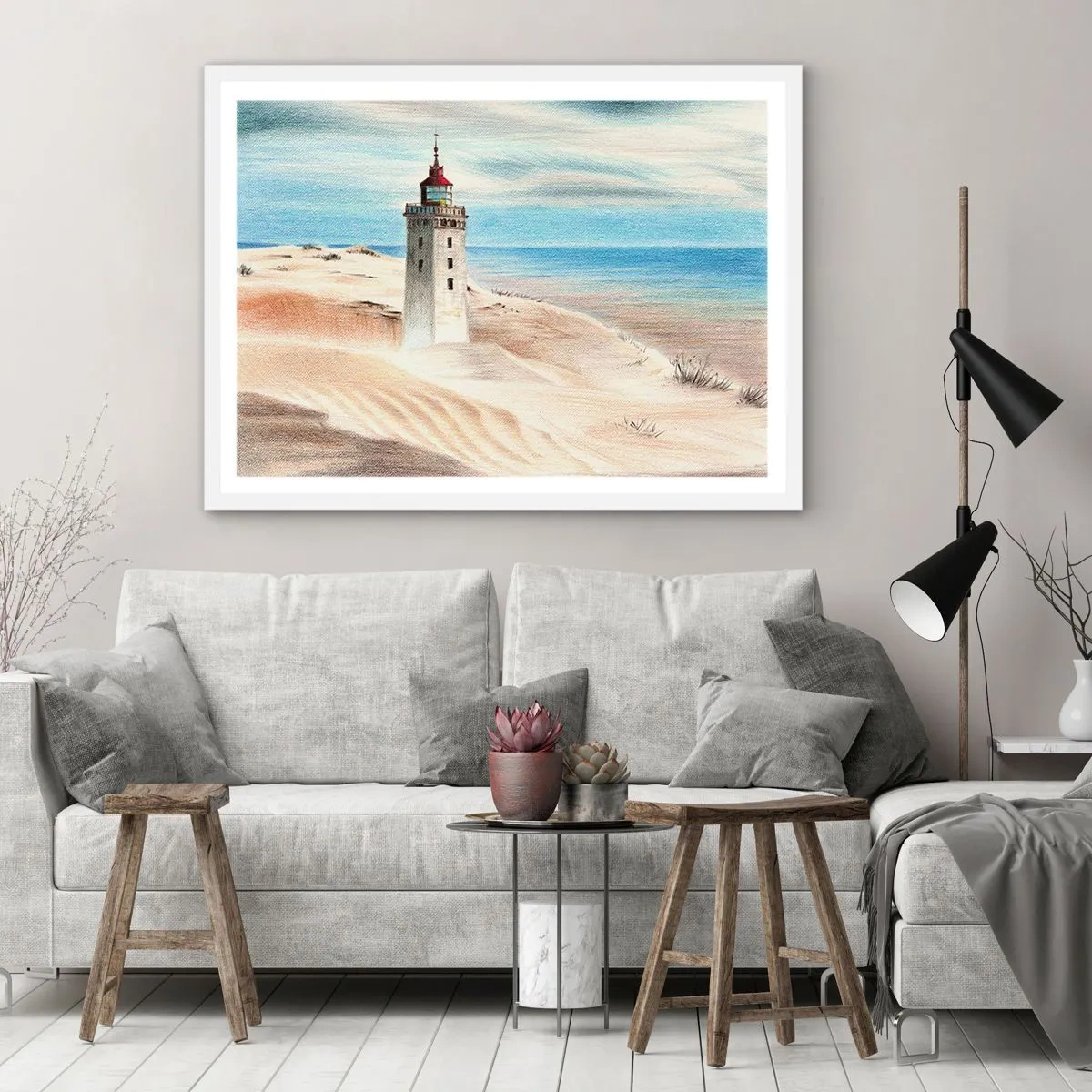 Affiche dans un cadre blanc - Poster - Toujours regarder la mer - 40x30 cm