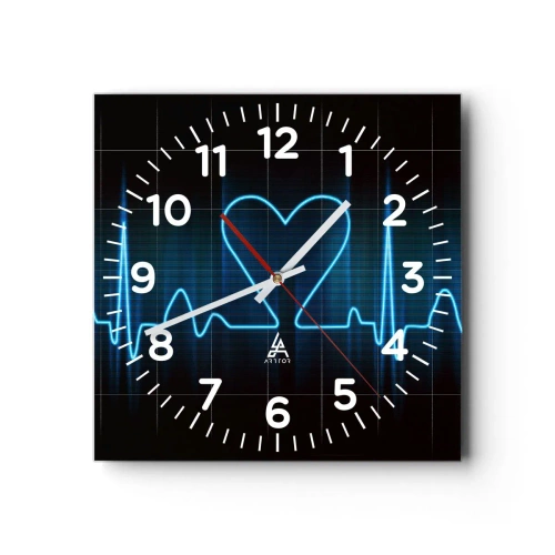 Horloge murale - Pendule murale - Au rythme du cœur - 30x30 cm