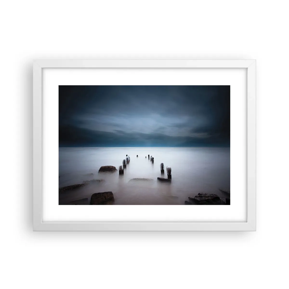 Affiche dans un cadre blanc - Poster - Lac pensif - 40x30 cm