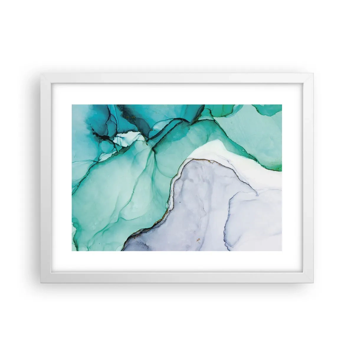 Affiche dans un cadre blanc - Poster - Étude de turquoise - 40x30 cm