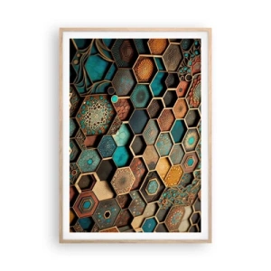 Affiche dans un chêne clair - Poster - Ornements arabes – variation - 70x100 cm