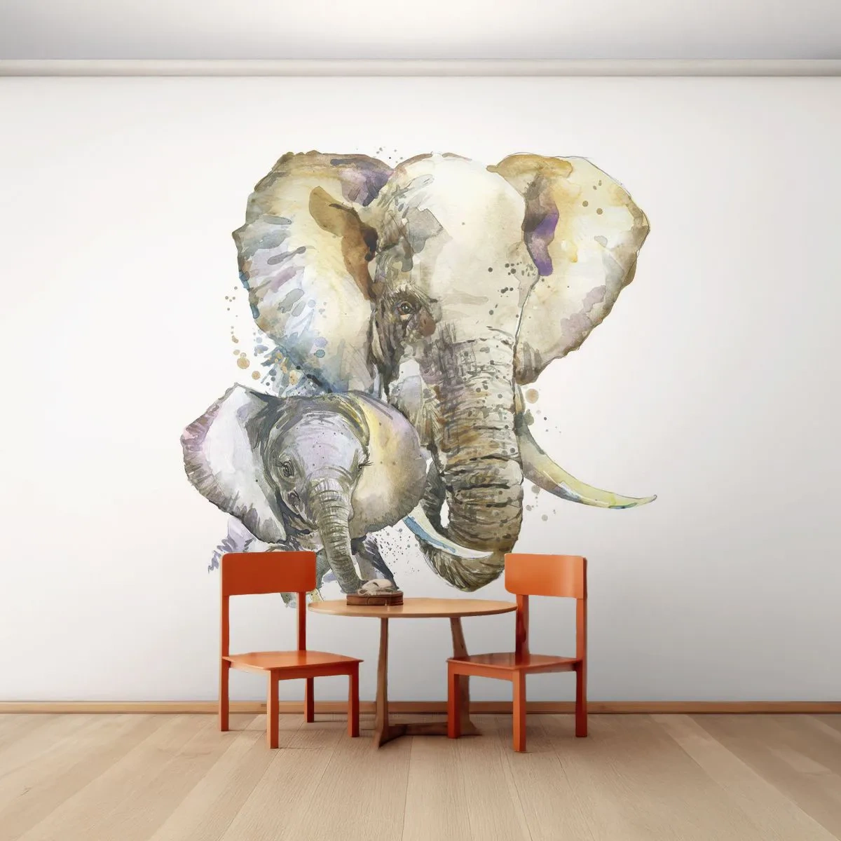 Papier Peint Photo Premium Canvas - Rien ne peut égaler maman - Animaux, Éléphant, Graphique - 450x315 cm