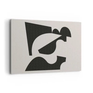 Impression sur toile - Image sur toile - Composition géométrique abstraite en noir et blanc - 100x70cm - À monter soi-même - Décoration murale moderne pour le salon et la chambre ARTTOR