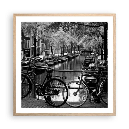 Affiche dans un chêne clair - Poster - Une vue très hollandaise - 60x60 cm