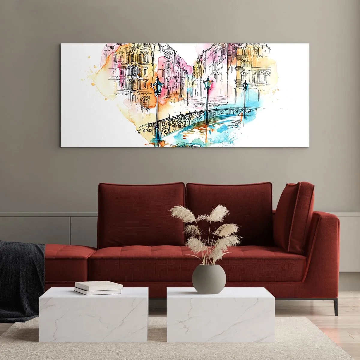 Impression sur verre - Image sur verre - Le coeur de la ville - 100x40 cm