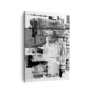 Impression sur toile - Image sur toile - Composition abstraite en noir, blanc et gris - 50x70cm - Le gris est beau - Décoration murale moderne pour le salon et la chambre ARTTOR
