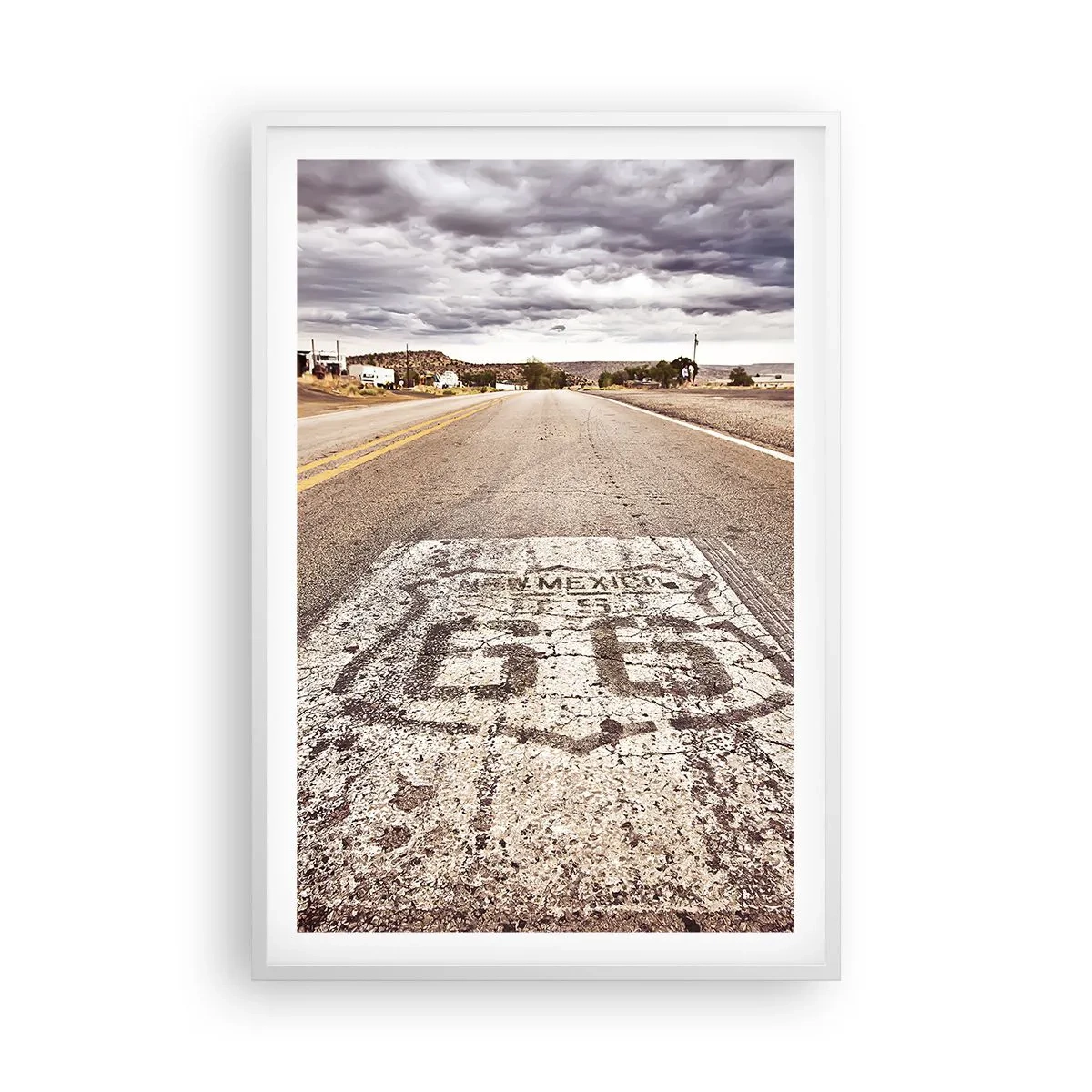 Affiche dans un cadre blanc - Poster - Mother Road - une légende américaine - 61x91 cm