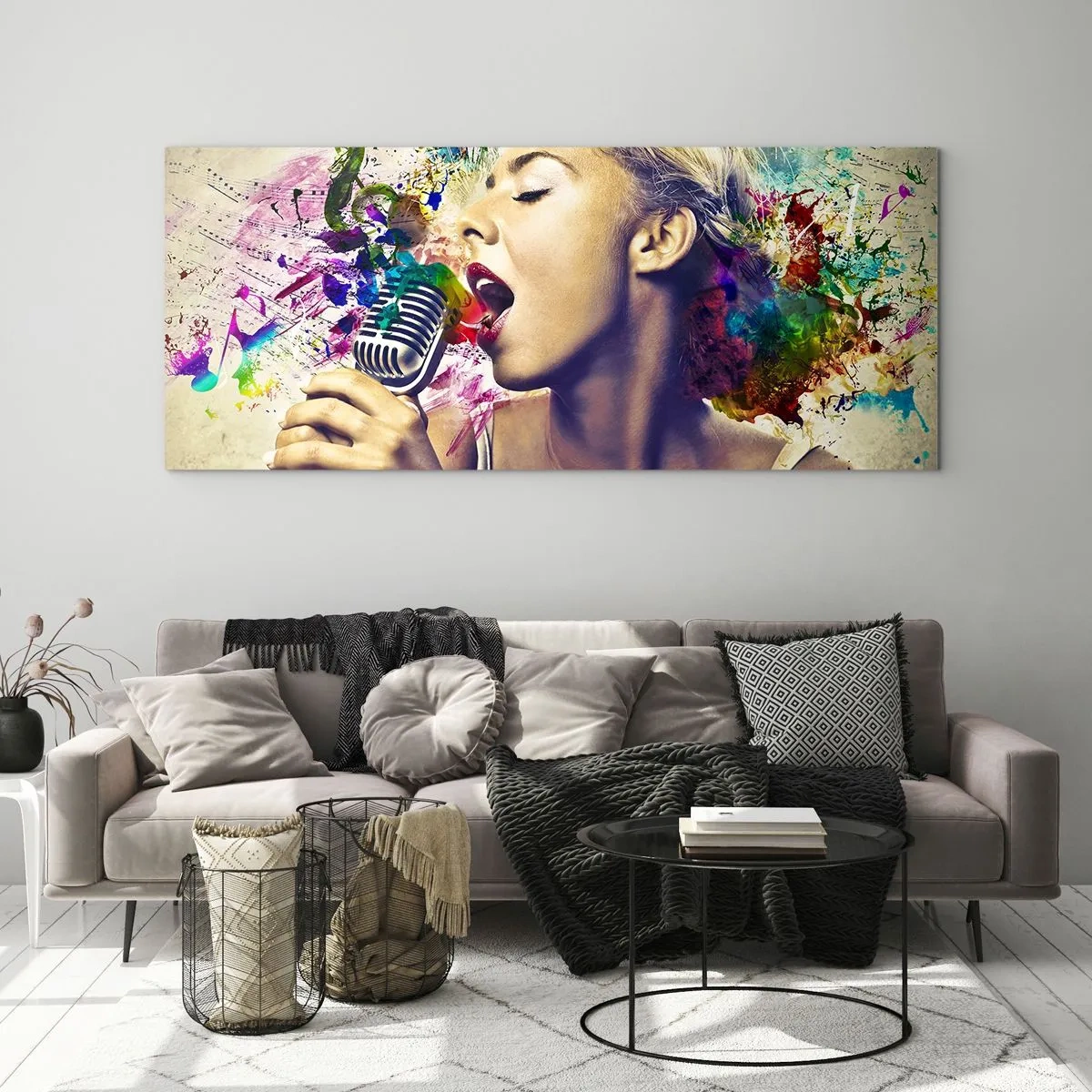 Impression sur verre - Image sur verre - Peindre le monde avec sa voix - 100x40 cm