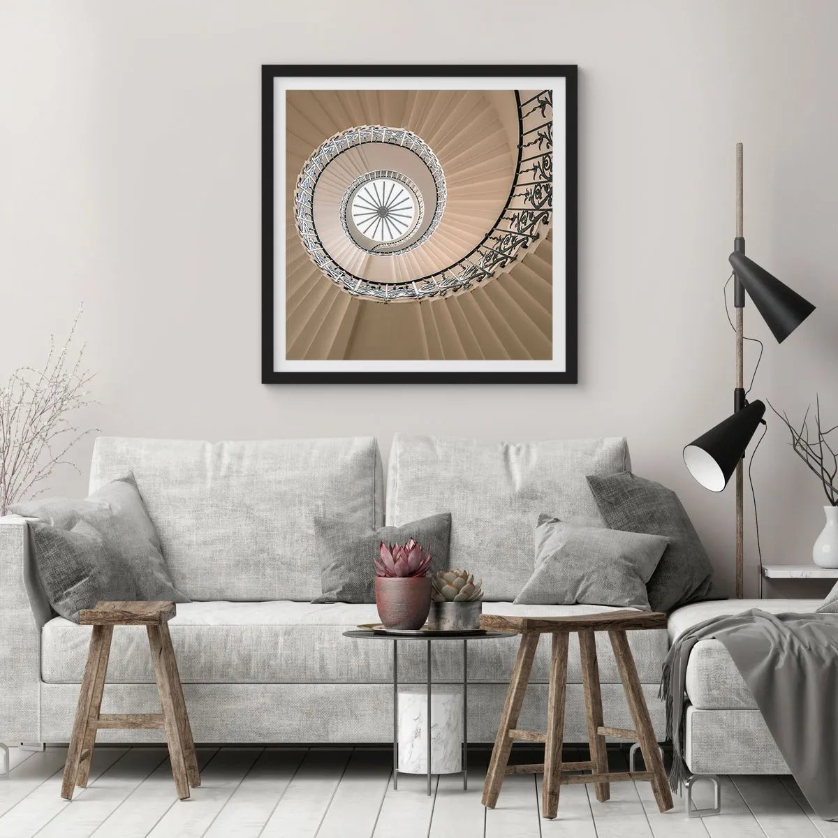 Affiche dans un cadre noir - Poster - À l'intérieur de la coquille - 60x60 cm