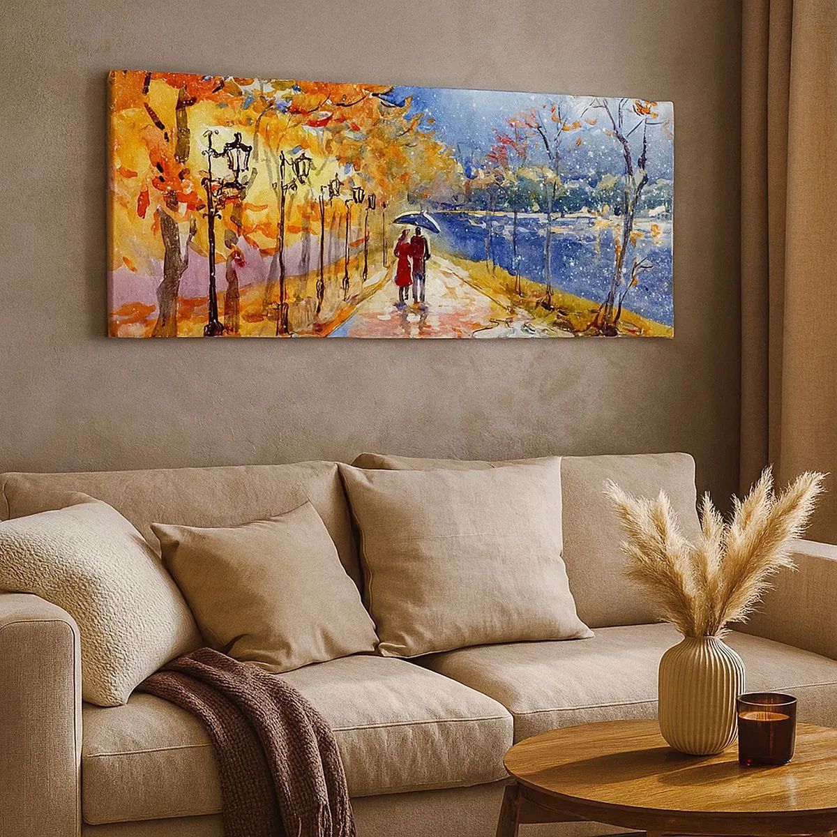 Impression sur toile - Image sur toile - Ensemble jusqu'au bout du temps - 100x40 cm